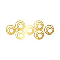 elegant border frame with circles decoration golden gradient style icon vector