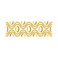 elegante marco de borde con decoración de ondas icono de estilo degradado dorado vector