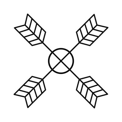 elegant arrows crossed frame decoration silhouette style icon