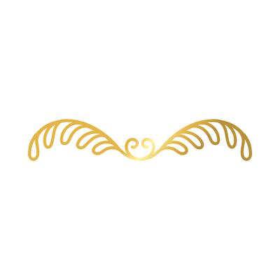 elegant border frame with leafs decoration golden gradient style icon