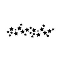 icono de estilo de silueta de decoración de marco de estrellas vector
