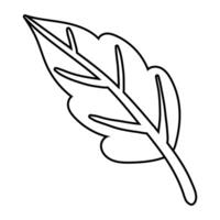 leaf plant botanical line style icon vector