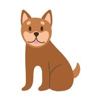 cute dog pet hand draw style icon vector