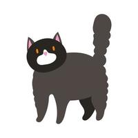 cute little cat pet hand draw style icon vector