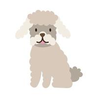 lindo perro mascota mano dibujar icono de estilo vector