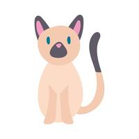 lindo gatito mascota mano dibujar icono de estilo vector