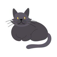 cute little cat pet hand draw style icon vector