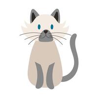 cute little cat pet hand draw style icon vector