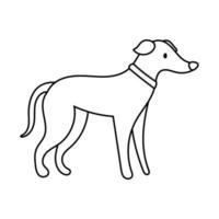 cute dog pet line style icon vector