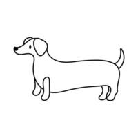 cute dog pet line style icon vector