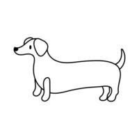 cute dog pet line style icon vector