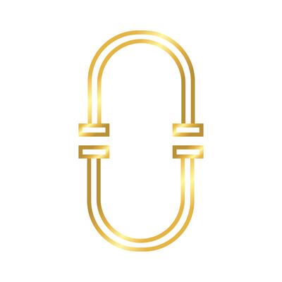 elegant archery frame decoration golden gradient style icon