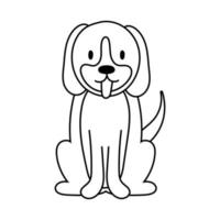 lindo perro mascota icono de estilo de línea vector