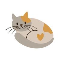 lindo gatito mascota mano dibujar icono de estilo vector