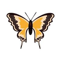 hermoso icono de estilo plano de insecto naranja mariposa vector