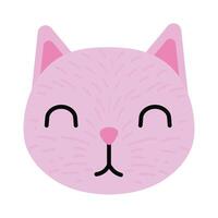 cute little cat mascot flat style icon vector