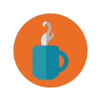 coffee cup drink block and flat style vector