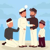 various cartoon Islam men vector