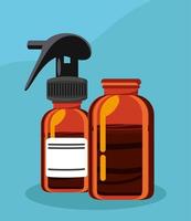 medicine liquid in bottles vector