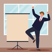 businessman board presentation vector