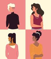 youth women set vector