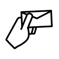 hand with envelope mail flat style icon vector