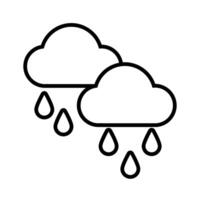 clouds rainy with drops line style vector