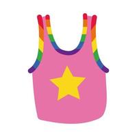 shirt with star gay pride hand draw style vector