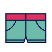 short swimsuit clothes line and fill icon vector