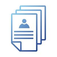 papers documents with curriculum gradient style icon vector