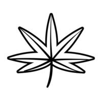 icono de estilo de línea de dedos de hoja vector