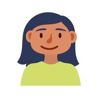 icono de personaje de avatar de mujer joven vector