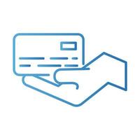 hand lifting credit card payment online gradient style icon vector