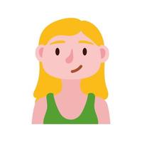 young blond woman avatar character icon vector