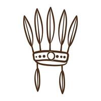 native feathers hat line style icon vector