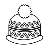 happy merry christmas hat line style icon vector