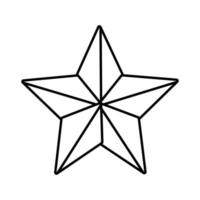 feliz feliz navidad icono de estilo de línea de estrella dorada vector