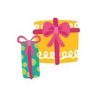 cute gift boxes isolated icon vector