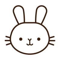 cute little rabbit kawaii animal line style vector