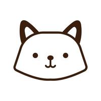 cute fox kawaii animal line style vector