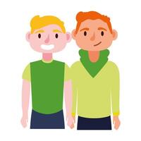 young men avatars characters icon vector