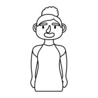 young woman avatar character line style icon vector