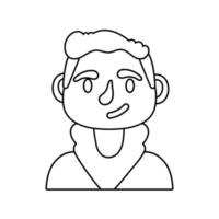 young man avatar character line style icon vector