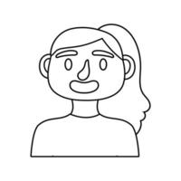 young woman avatar character line style icon vector