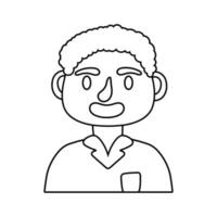 young man avatar character line style icon vector