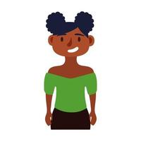 icono de personaje de avatar de mujer joven afro vector