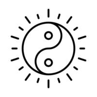 ying yang símbolo de armonía y equilibrio diseño de icono de línea del día de los derechos humanos vector