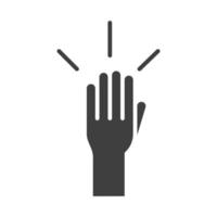 hand up human rights day silhouette icon design vector