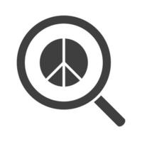 magnifier peace sign human rights day silhouette icon design vector