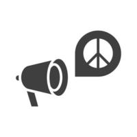 megaphone peace announcement human rights day silhouette icon design vector